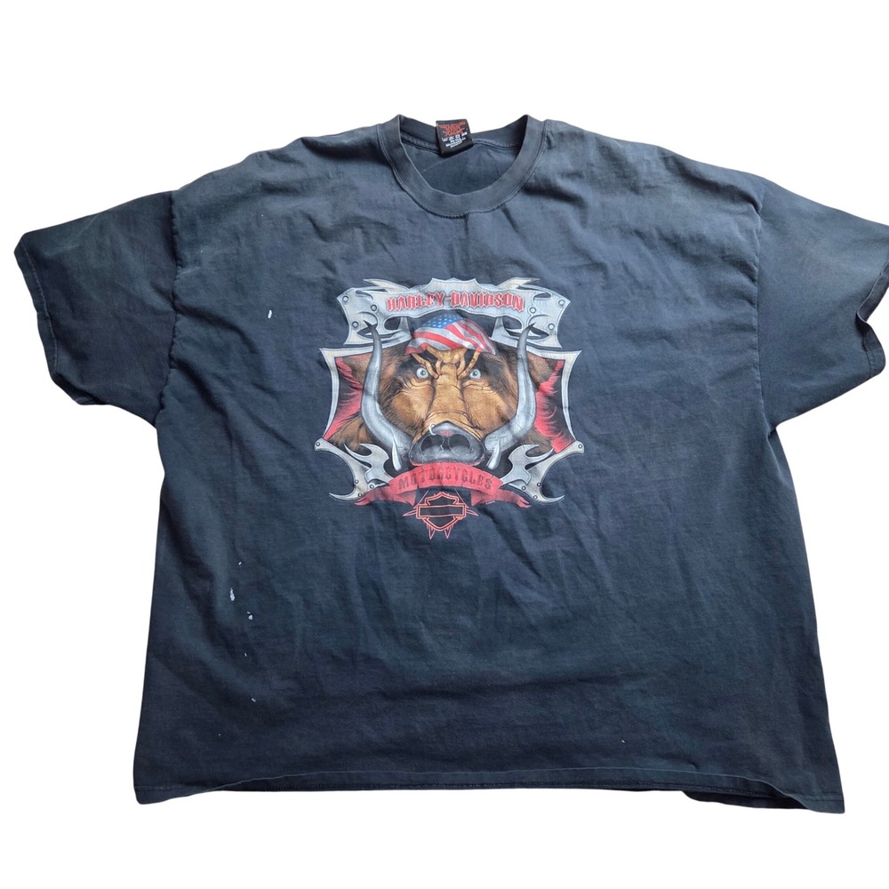 Vintage Harley Davidson Rice Lake Wisconsin Hog Motorcycles Tee Size 4XL